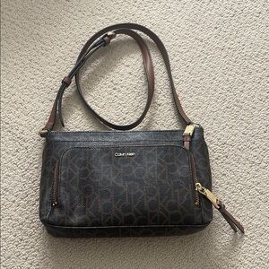 Calvin Klein Brown Crossbody Bag with Built in Wallet